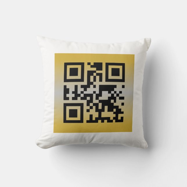QR Code® Citat: LYCKLIG BRÖLLopsdag Kudde (Framsida)