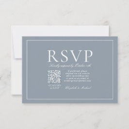 QR Code Classic Elegant Dusty Blue Script-OSA OSA Kort