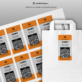 QR Code Company Logotyp Social Media Label Adressetikett