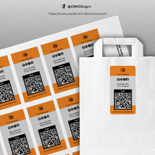 QR Code Company Logotyp Social Media Label Adressetikett
