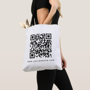 QR Code Company Logotyp Webbplats Adress Dubbla Si Tygkasse