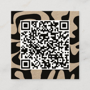 QR Code Coola Modern Kreativ Black Eco Kraft Fyrkantigt Visitkort