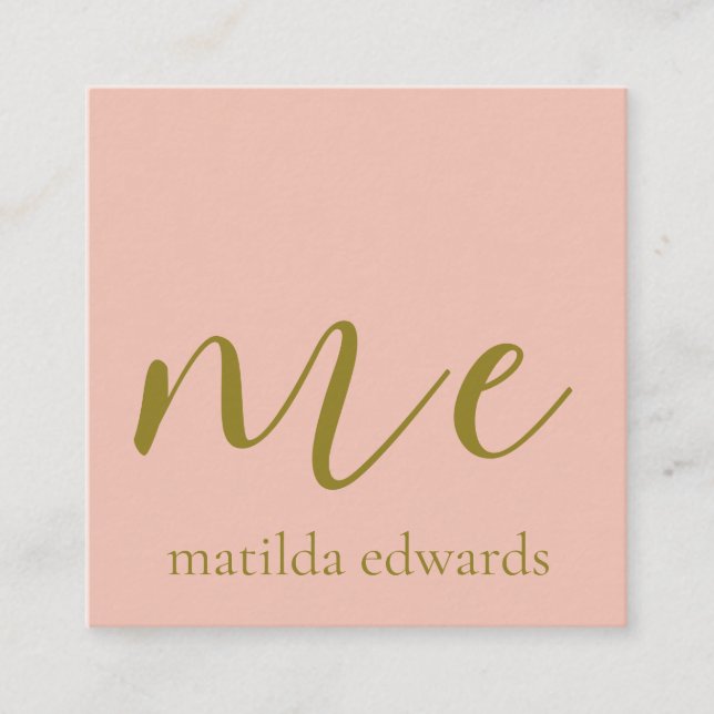 QR Code Cosmetics Elegant Modern Unik Rosa Fyrkantigt Visitkort (Framsida)