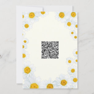 QR Code Daisy Flowers Baby Shower-inbjudan