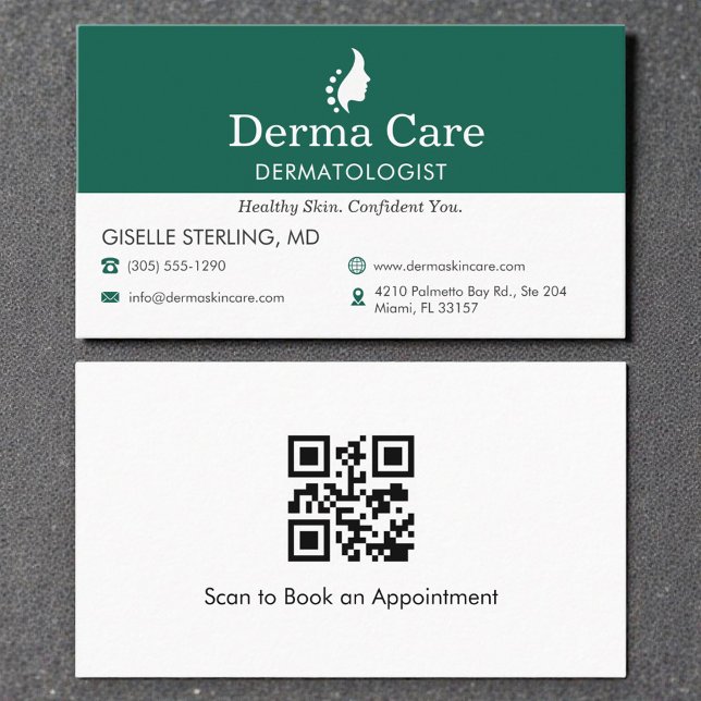 QR Code Dermatologist Office Skin Care Icon Visitkort (Skapare uppladdad)