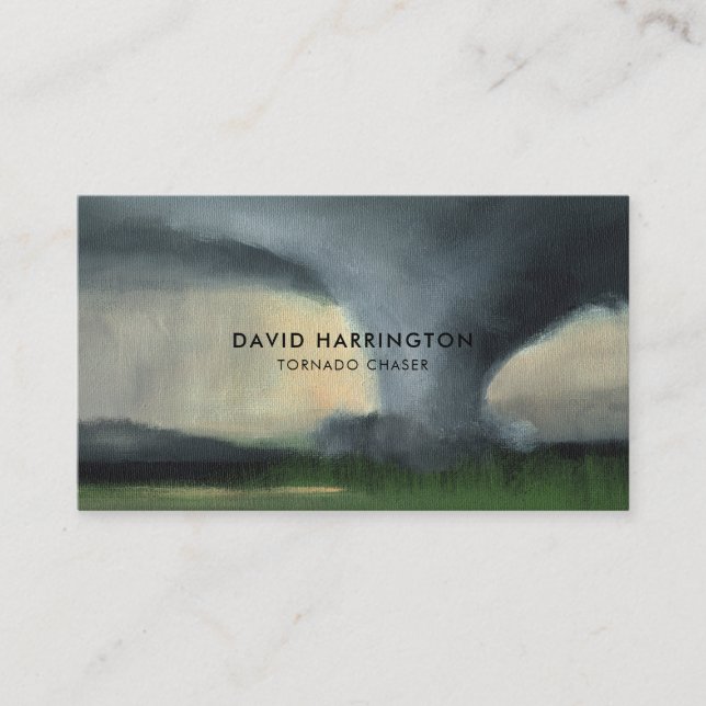 QR Code Digital Scannable Tornado Storm Chaser Visitkort (Framsida)