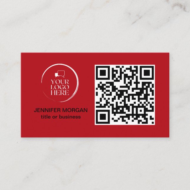 QR CODE din logotyp anpassningsbar professionell m Visitkort (Framsida)