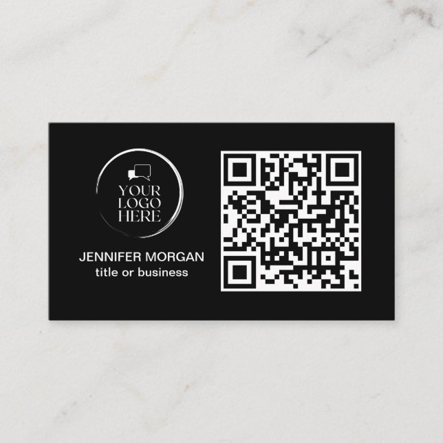 QR CODE din logotyp anpassningsbar professionell m Visitkort (Framsida)