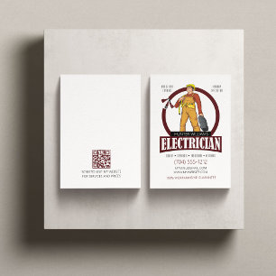 QR Code Electrician Lighting Coola Modern Rustic Visitkort