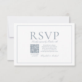 QR Code Elegant Dusty Blue Classic Script OSA Kort