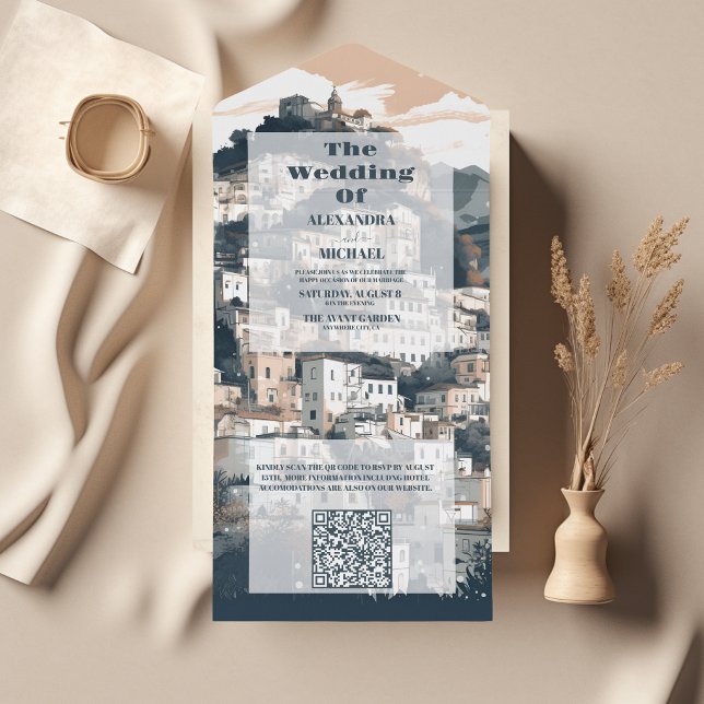 QR Code Elegant Italien Capri Destination Wedding (Skapare uppladdad)