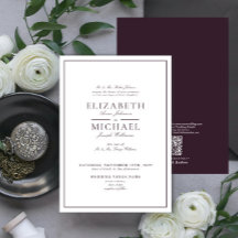 QR Code Elegant Lila Classic Script Bröllop