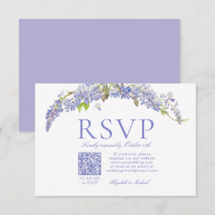 QR Code Elegant Lila Wisteria Script Formell OSA Kort