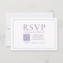 QR Code Elegant Lilac Lavender Classic Script OSA Kort