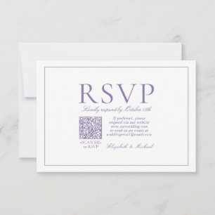 QR Code Elegant Lilac Lavender Classic Script OSA Kort