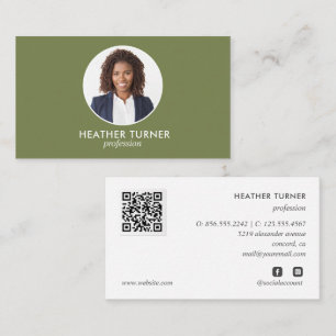 QR CODE eller Logotyp Professionell Headshot Photo Visitkort