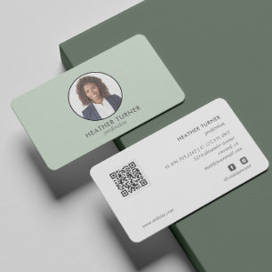 QR CODE eller Logotyp Professionell Headshot Photo Visitkort