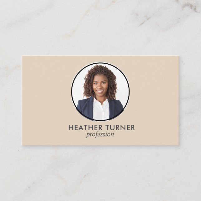 QR CODE eller Logotyp Professionell Headshot Photo Visitkort (Framsida)