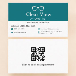 QR Code Eye Doctor Optometrist Office Glasses Icon Visitkort