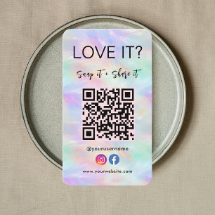 Qr Code Facebook Instagram Iridescent Opal Snyggt Visitkort