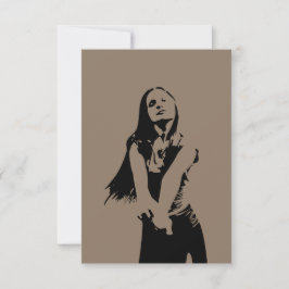 Qr Code Fashionable Black Dancing Girl Silhouette Kort