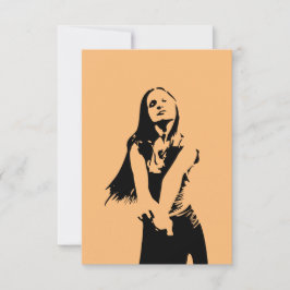 Qr Code Fashionable Black Dancing Girl Silhouette Kort