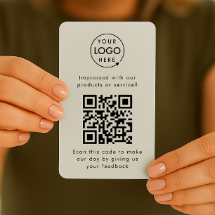 QR Code Feedback Professionell Customer Rating Grå Visitkort