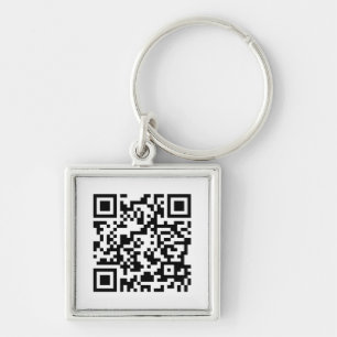 QR_Code Fyrkantig Silverfärgad Nyckelring