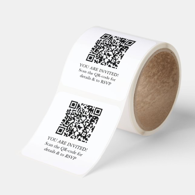 QR Code  Fyrkantigt Klistermärke (Rulle)