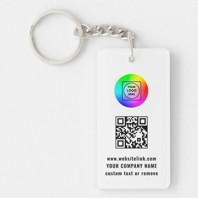 QR Code Generator Business Promo Keychains Nyckelring (Framsidan)