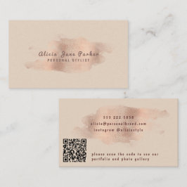 QR CODE glam ro guld faux foil  snyggt Visitkort