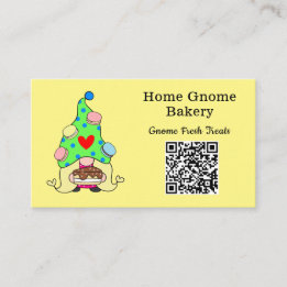 QR Code Gnome Hometown Bakery Lemon Gult Visitkort
