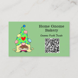 QR Code Gnome Hometown Bakery Saga Grönt Visitkort