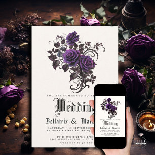 QR Code Gothic Deep Amethyst Lila Ro Inbjudningar