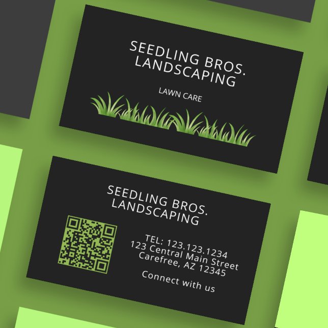 QR Code Gräsmatta Landscaping Grass Visitkort (Skapare uppladdad)