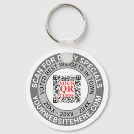 QR Code Grått Business Marknadsföring Giveaway Pro Nyckelring