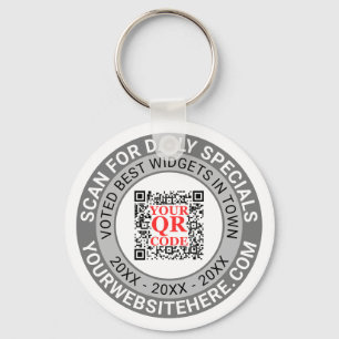 QR Code Grått Business Marknadsföring Giveaway Pro Nyckelring