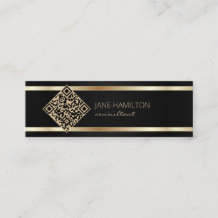 QR Code Guld Modern Consultant Mini Visitkort