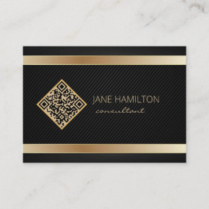 QR Code Guld Modern Consultant Visitkort