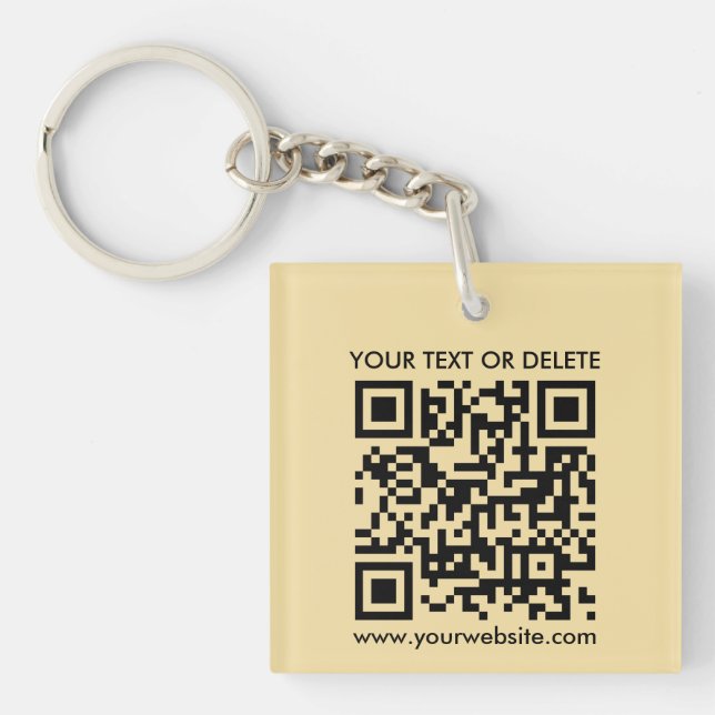 QR Code Guld Modern Elegant Square, enkelsidig (Framsidan)