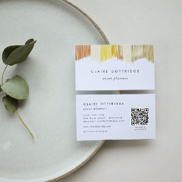 QR Code Guld Modern Fringe Affärskort Visitkort