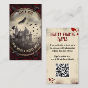 QR Code Halloween Raffle Haunted Dracula's Castle Tilläggskort
