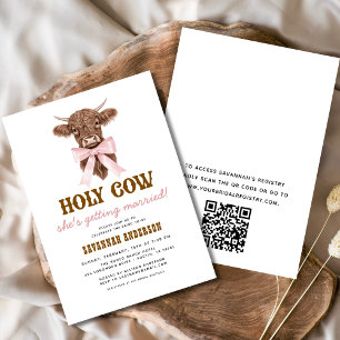 QR Code Heliga Cow Western Cowgirl-Möhippa Inbjudningar