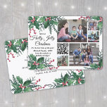 QR Code Holly Jolly jul Greenery 5 Photo Julkort<br><div class="desc">Ha en glad jul, det är årets bästa tid! I år firar vi den moderna teknikens glatta underverk med ett interaktivt QR-helgdag för fotokollage med roligt. 5 av ditt favoritvideomeddelande bilder och ett online-videomeddelande, sång, fotoalbum eller annan webbplats. All text på den här mallen är enkel att anpassa för att...</div>