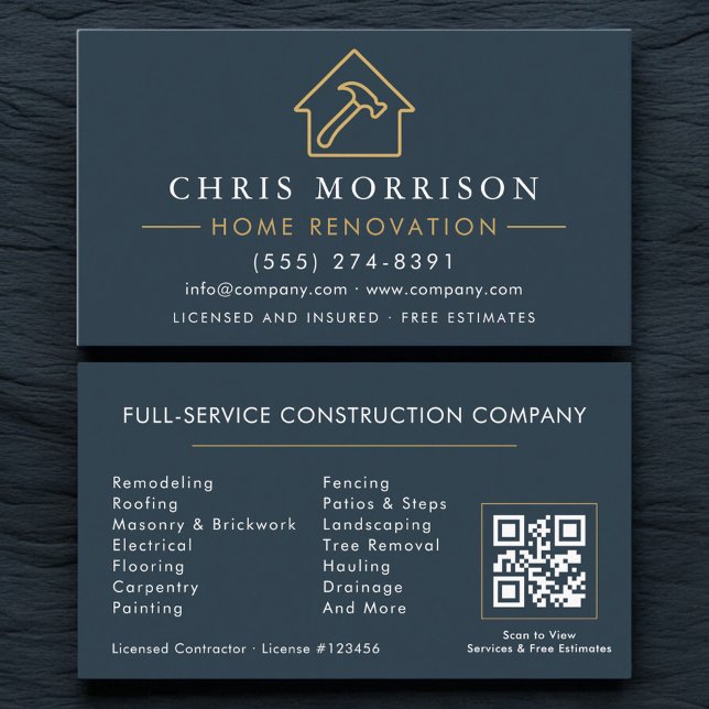 QR Code Home Renovation Repair  Visitkort (Skapare uppladdad)