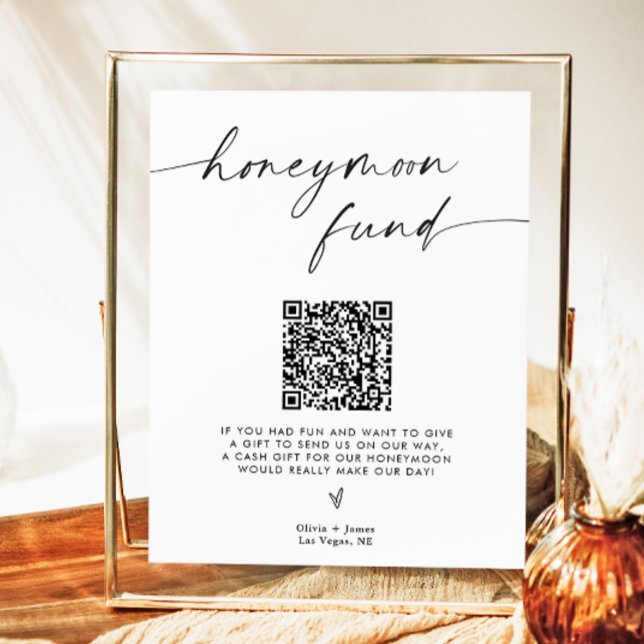 QR Code Honeymoon Fund Sign, Honeymoon Fund Sign Poster (Skapare uppladdad)