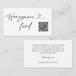 QR Code Honeymoon Request Wedding Enclosure Card Visitkort