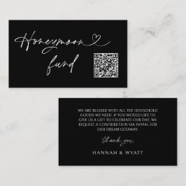QR Code Honeymoon Request Wedding Enclosure Card Visitkort