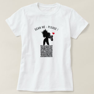 QR Code Info Scan Me-Personligen Funny T-Shirt