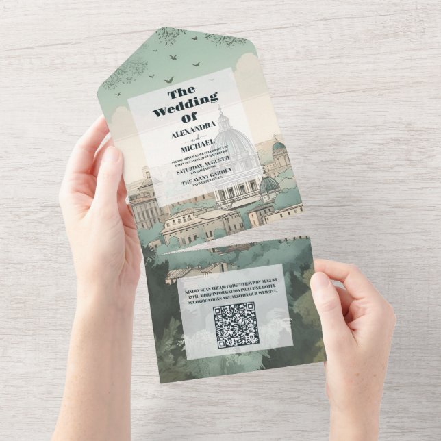 QR Code Italien Rom Destination Wedding (Tearaway)